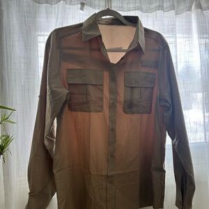 Chic Sheer Tan Blouse